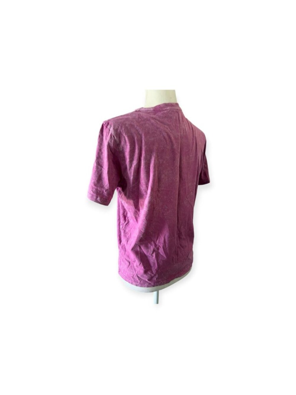 Sézane Organic Cotton Mineral Wash Crewneck T-Shirt Purple Magenta SZ S Basic - Picture 4 of 12